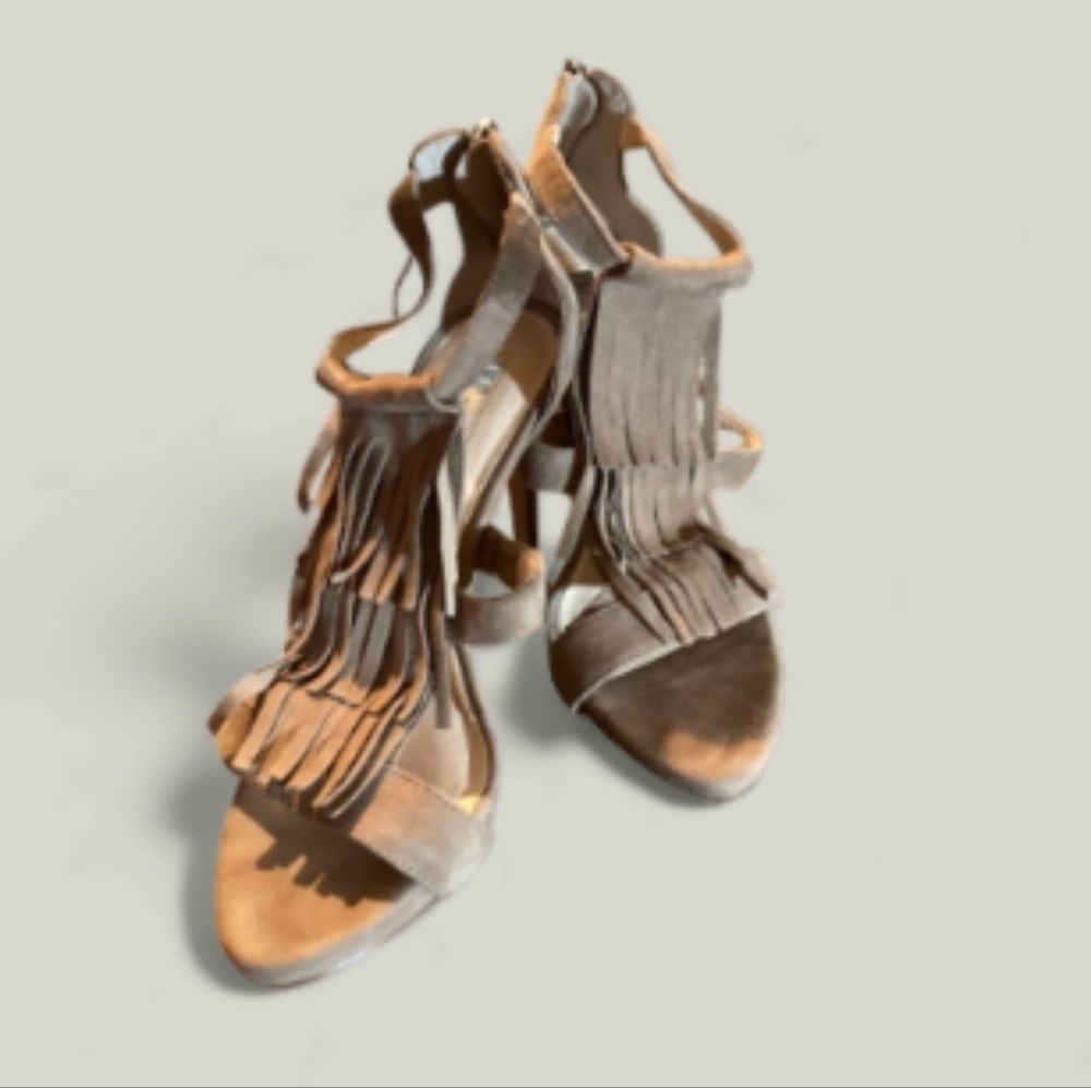 INTERNATIONAL Concepts Sage Strappy Heels with Fringe